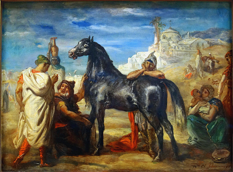 Arabski sprzedawca prezentujący klacz - Théodore Chassériau