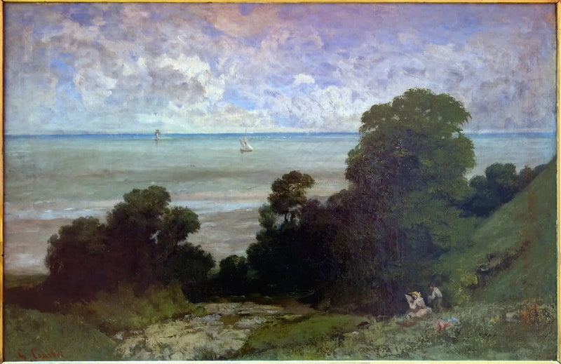 Morski widok na Honfleur - Gustave Courbet