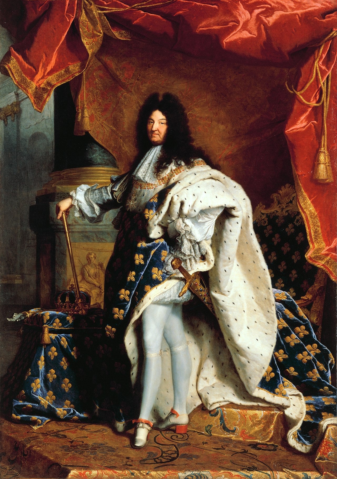 Louis XIV, król Francji – Portret całopostaciowy w stroju królewskim – Hyacinthe Rigaud (1701)