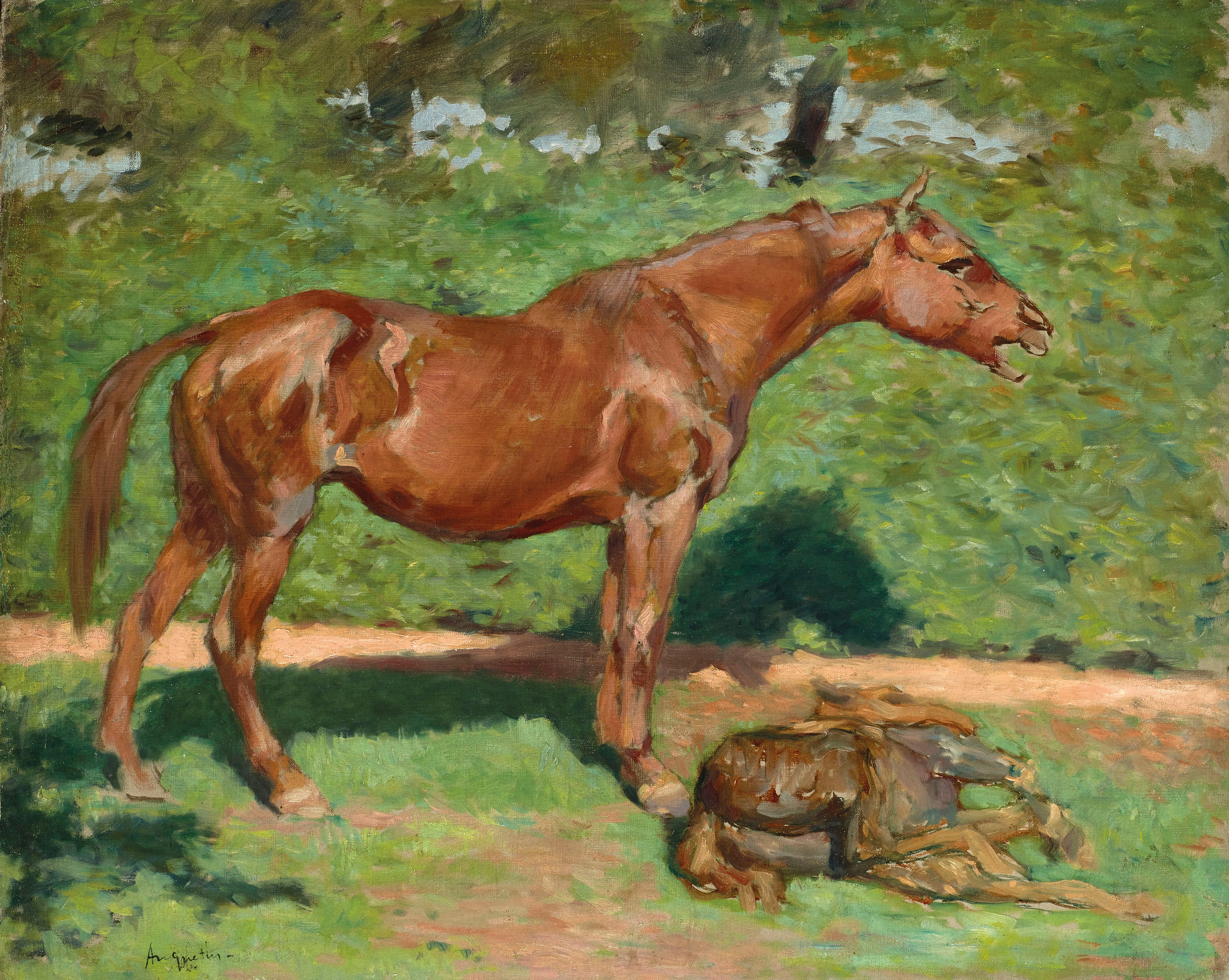 Jument et son poulain - Louis Anquetin - Alpha Reproduction