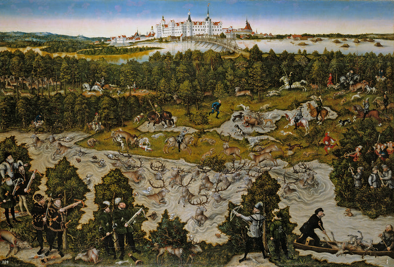 Polowanie na zamek Torgau na cześć Ferdynanda I - Lucas Cranach Starszy