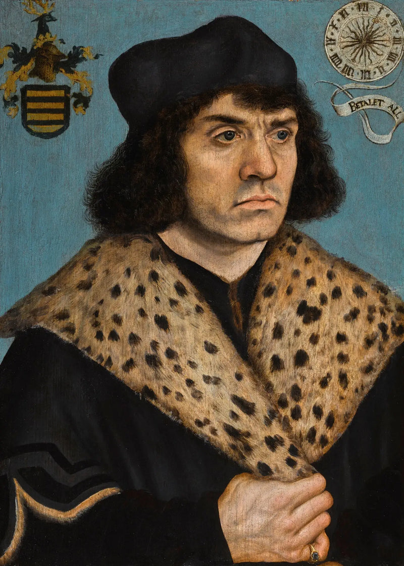 Portret nieznanego mężczyzny z kołnierzem z cętkowanego futra - Lucas Cranach Starszy