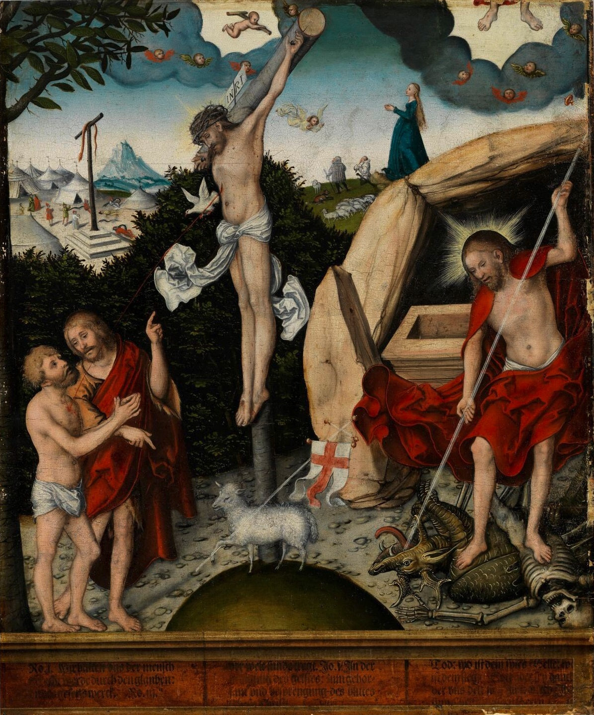 Allégorie de la Loi et de la Miséricorde: la Crucifixion de Jésus - Lucas Cranach the Elder - Alpha Reproduction