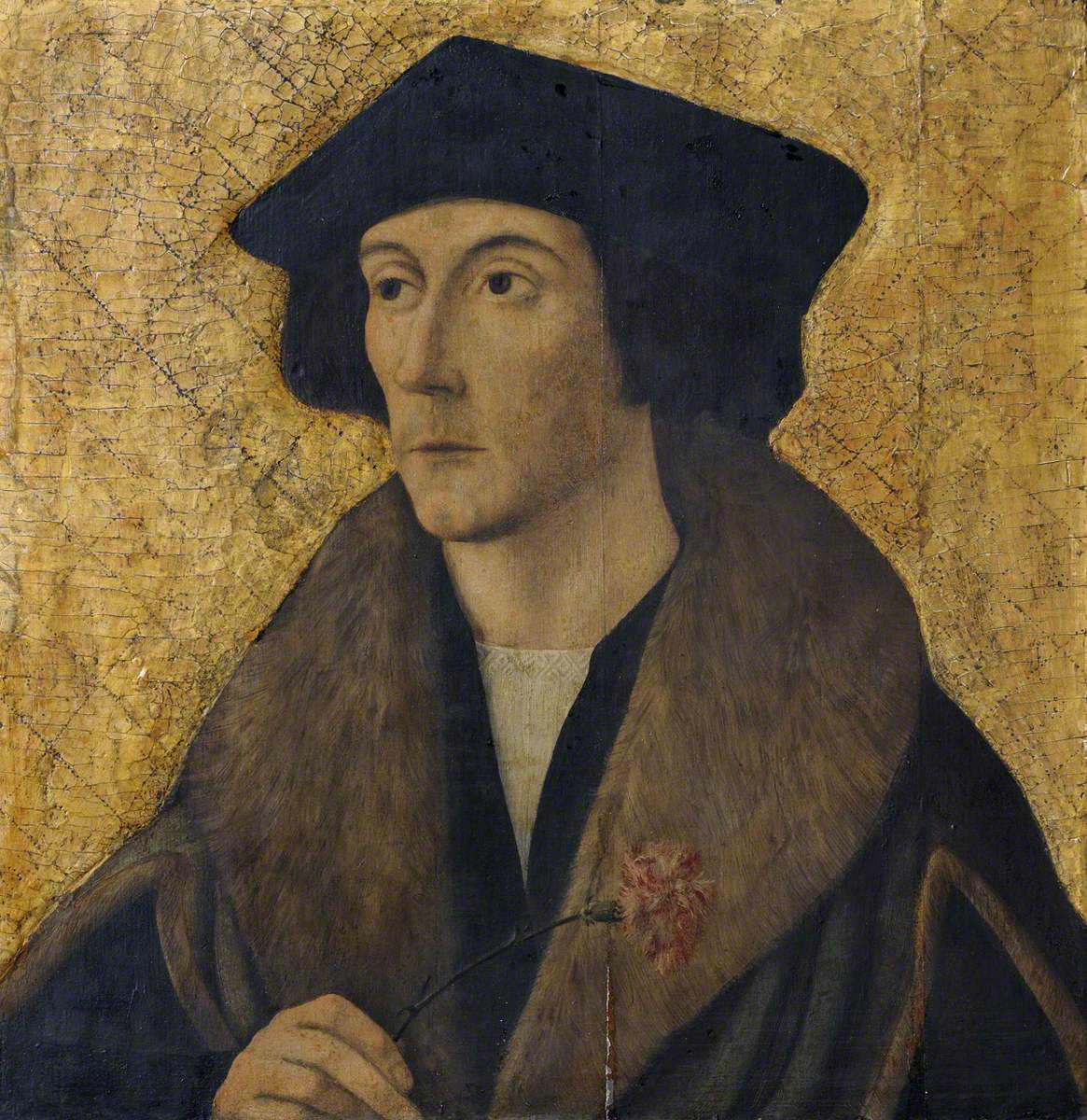 Portrait d'un homme inconnu tenant un œillet rose* - Lucas van Leyden