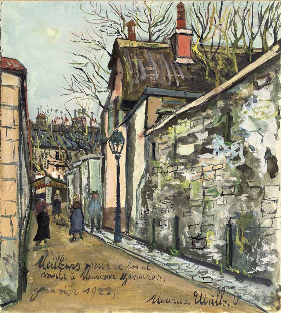 Maison au toit de chaume, rue Saint Vincent à Montmartre - Maurice Utrillo