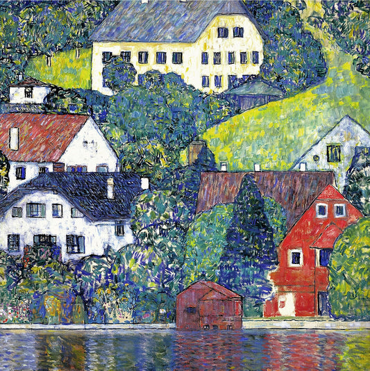 🏘️🌿 Domy w Unterach nad Attersee – Gustav Klimt (ok. 1916)