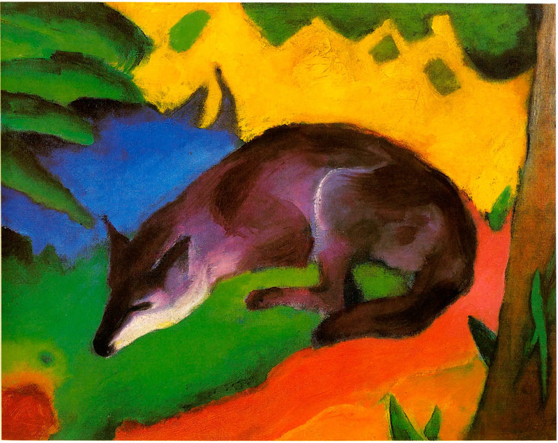 Niebiesko-czarny lis - Franz Marc