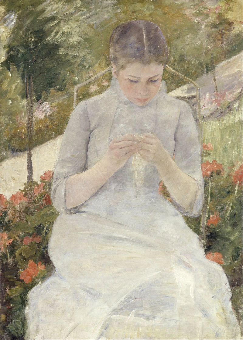 Młoda dziewczyna w ogrodzie - Mary Cassatt