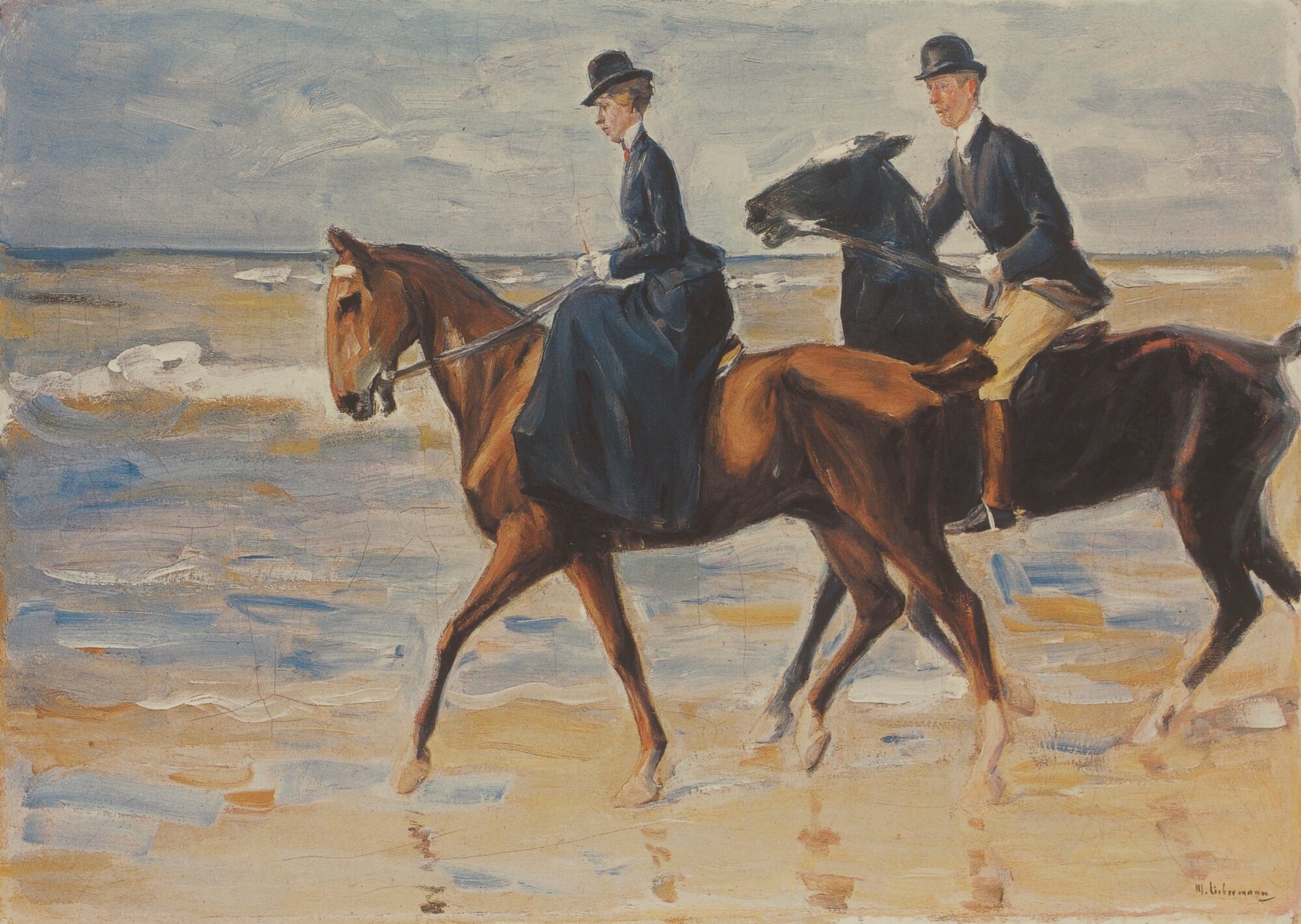 Dwaj jeźdźcy na plaży - Max Liebermann