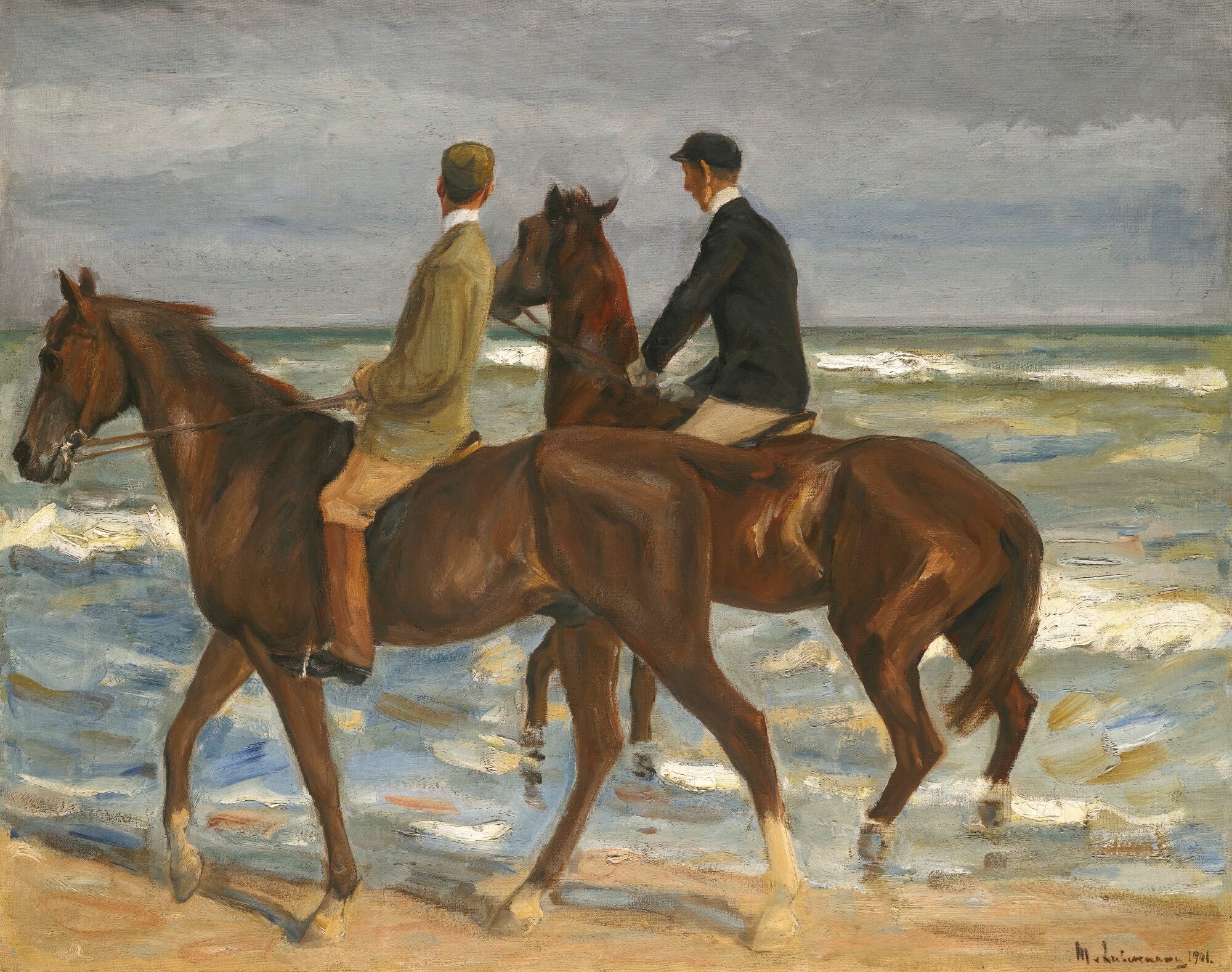 Dwaj jeźdźcy na plaży - Max Liebermann