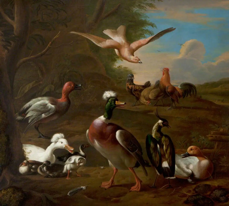 Ptaki w pejzażu - Melchior de Hondecoeter