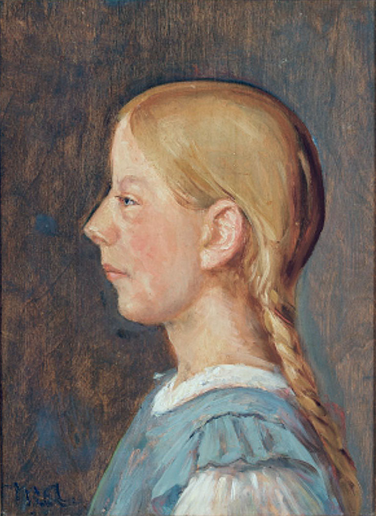 Une fille de Skagen avec des tresses. (fxd) - Michael Peter Ancher