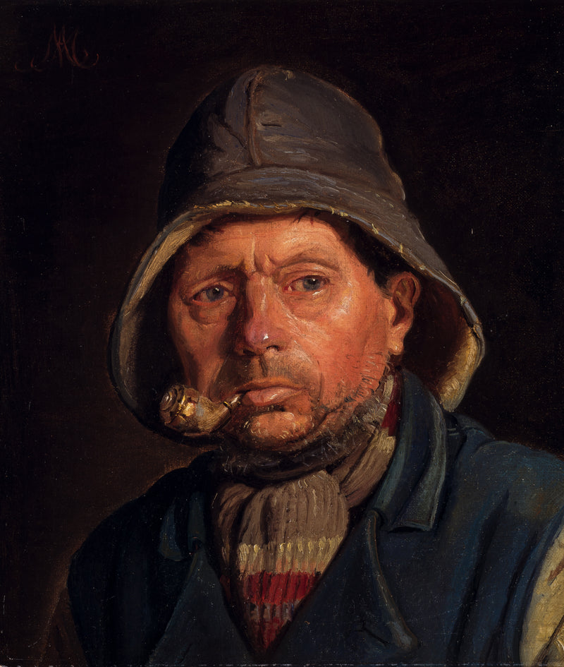 Rybak pali fajkę. - Michael Peter Ancher
