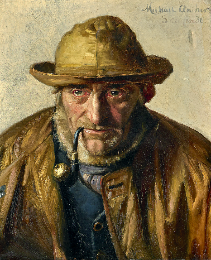 Un pêcheur de Skagen fumant la pipe. 1886. - Michael Peter Ancher
