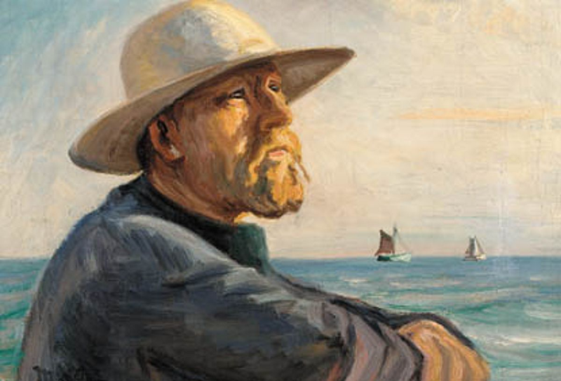 Pêcheur de Skagen portant un chapeau. - Michael Peter Ancher