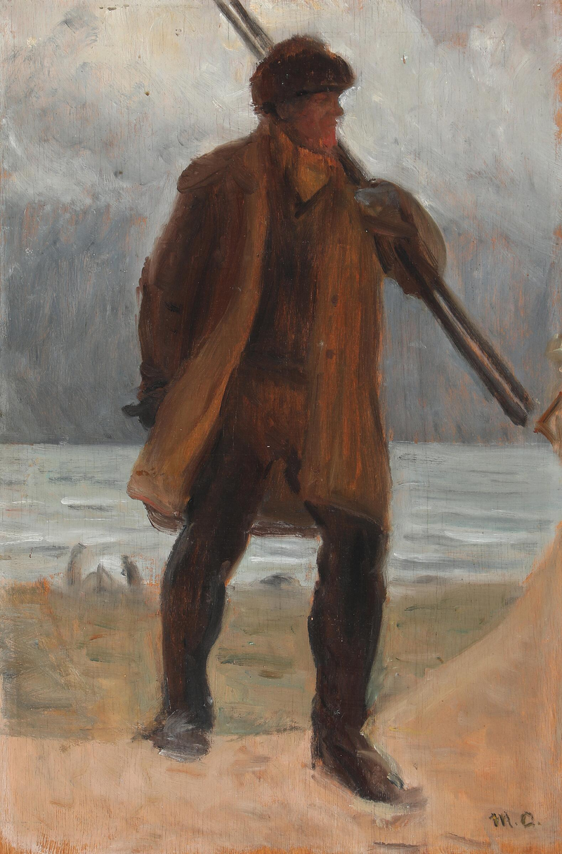 Un pêcheur sur la plage. - Michael Peter Ancher