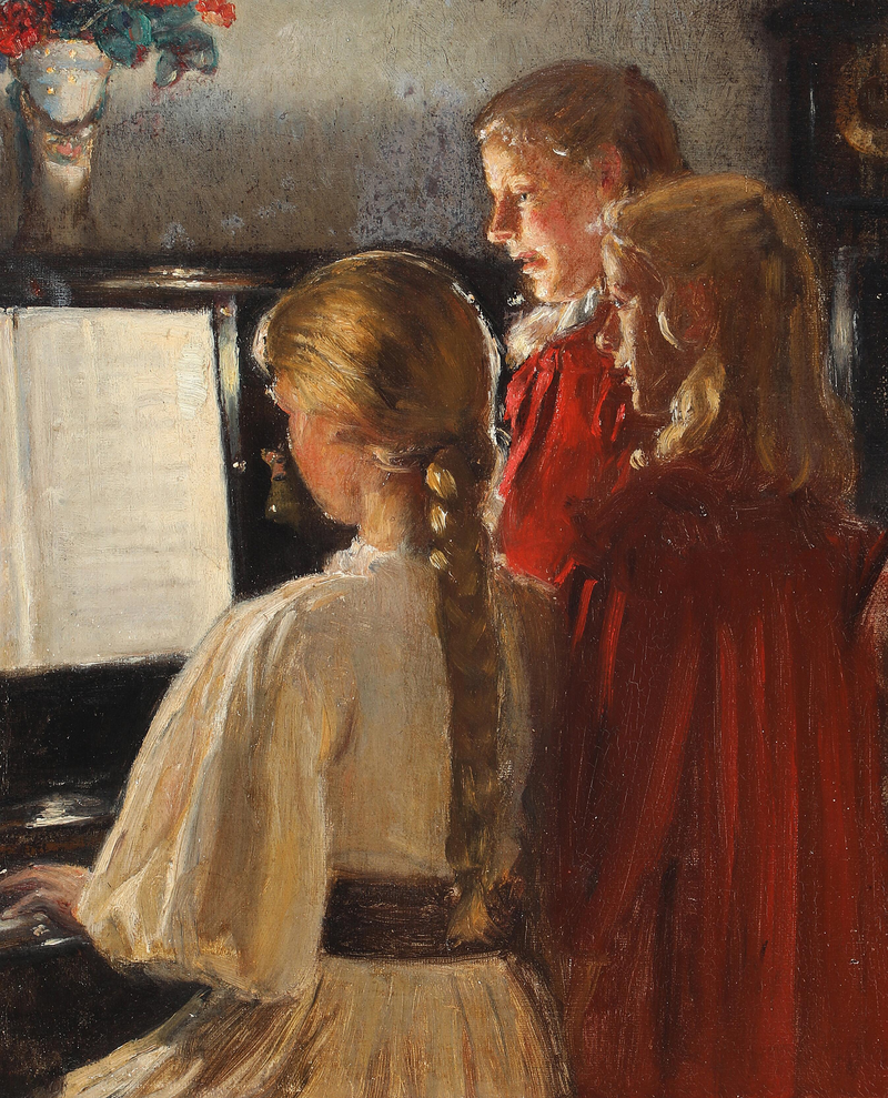 Trois filles au piano. - Michael Peter Ancher
