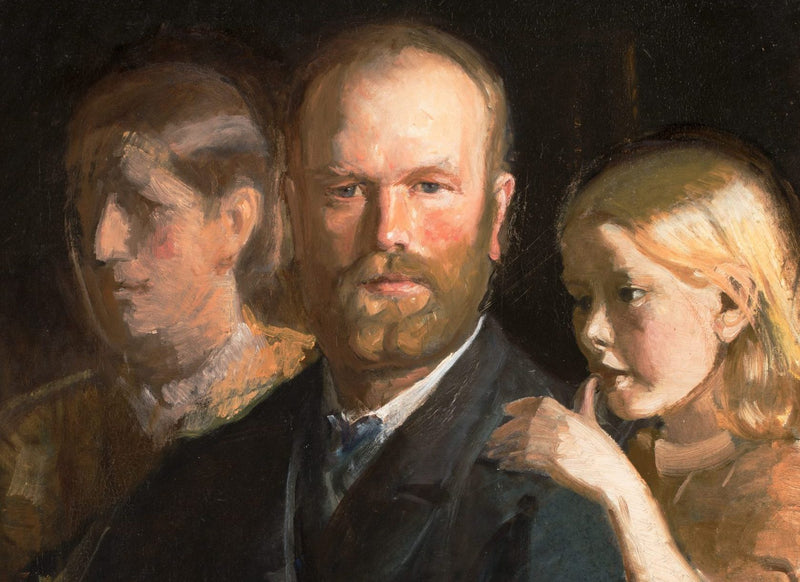 Autoportrait avec Anna et Helga Ancher - Michael Peter Ancher