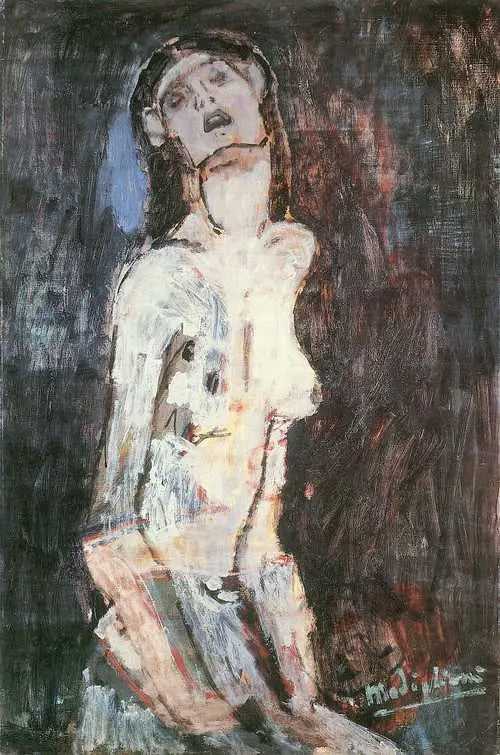 Reproduction du tableau « Nu souffrant - Amedeo Modigliani » par Alpha Reproduction en peinture à l’huile