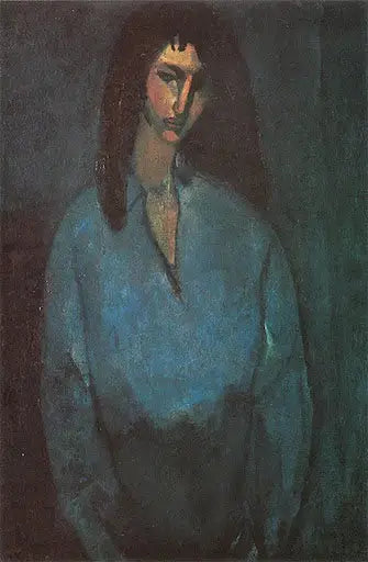 Portret młodej dziewczyny w niebieskiej bluzce - Amedeo Modigliani