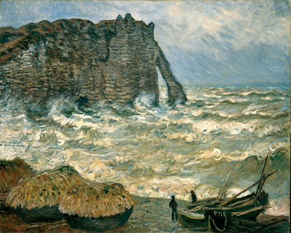 🎨 Klify Étretat podczas wzburzonego morza – Claude Monet, 1883