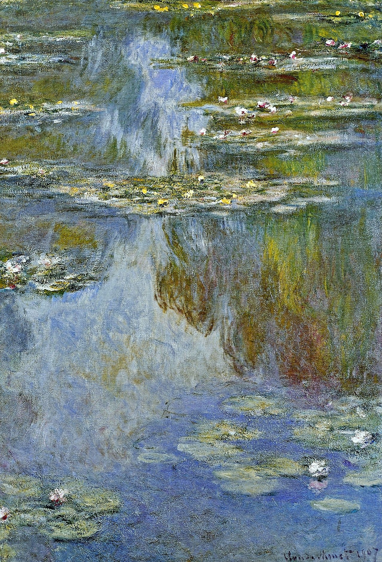 🌸 Nenufary – Niebieskie i żółte refleksy (1907)