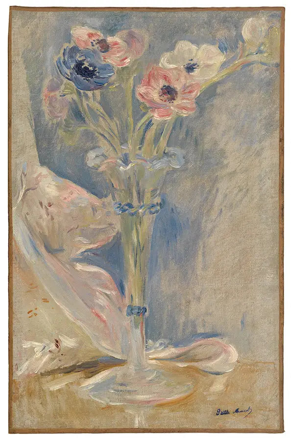 Wazon z anemonami i woreczek cukierków - Berthe Morisot