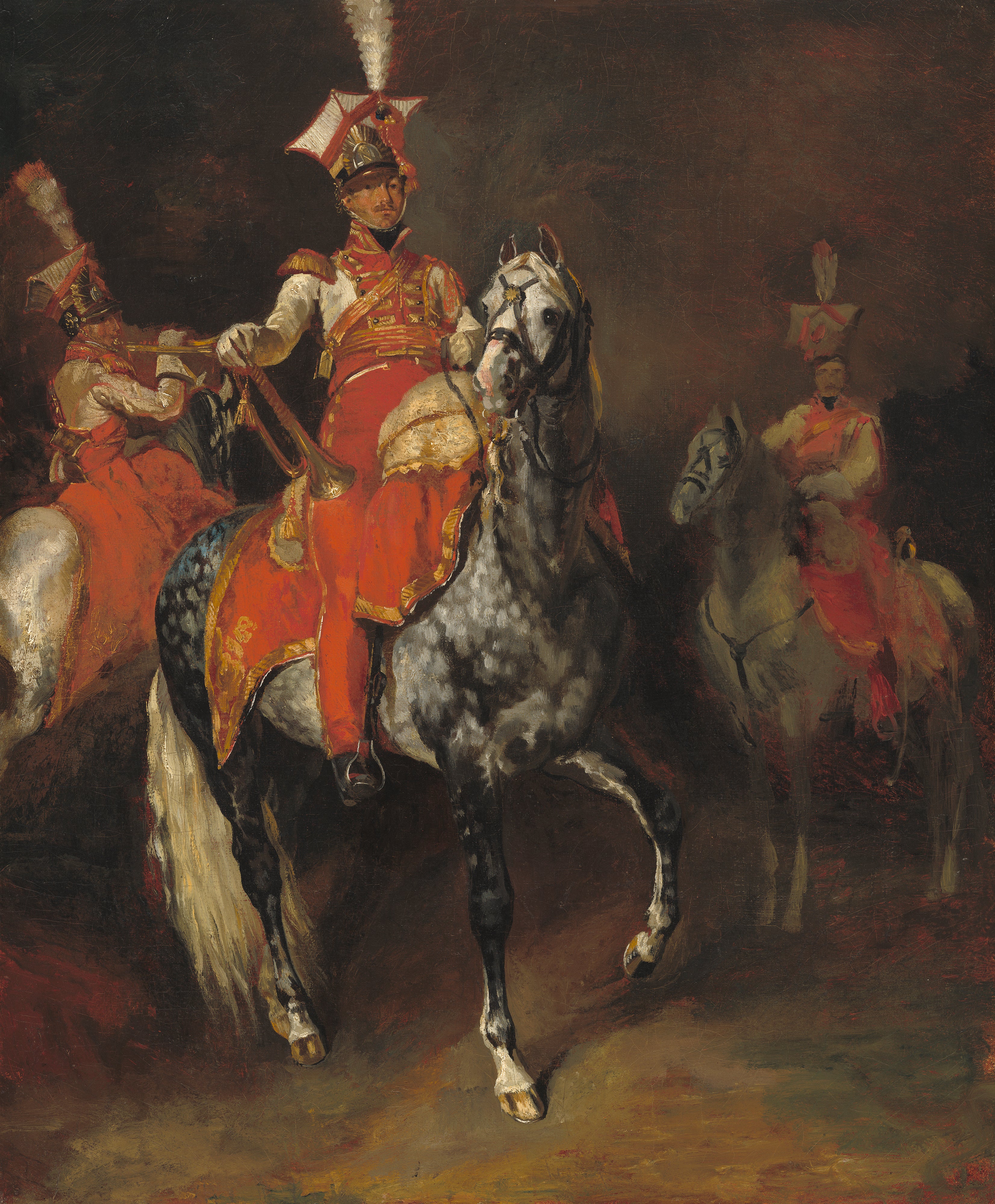 Reproduction du tableau « Trompettistes à cheval de la Garde impériale de Napoléon - Théodore Géricault » par Alpha Reproduction en peinture à l’huile