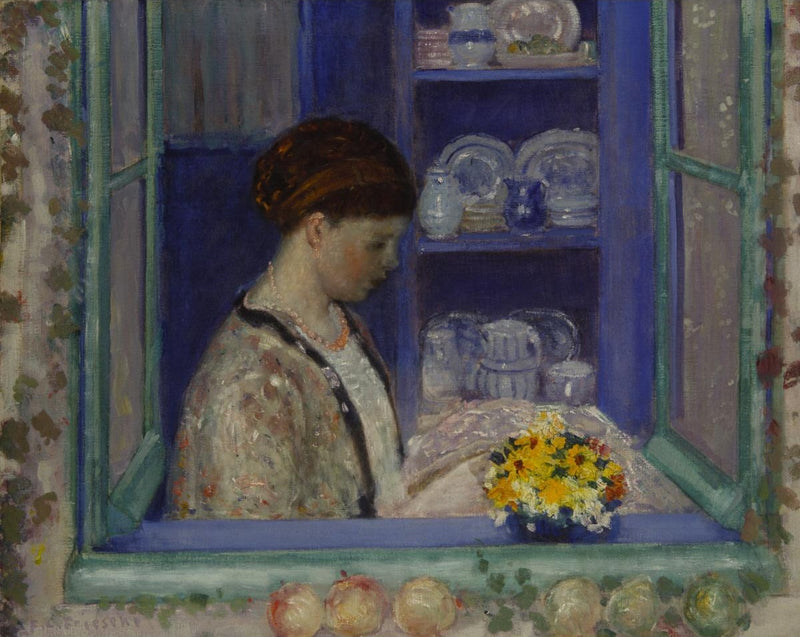 Pani Frieseke przy oknie kuchennym - Frederick Carl Frieseke