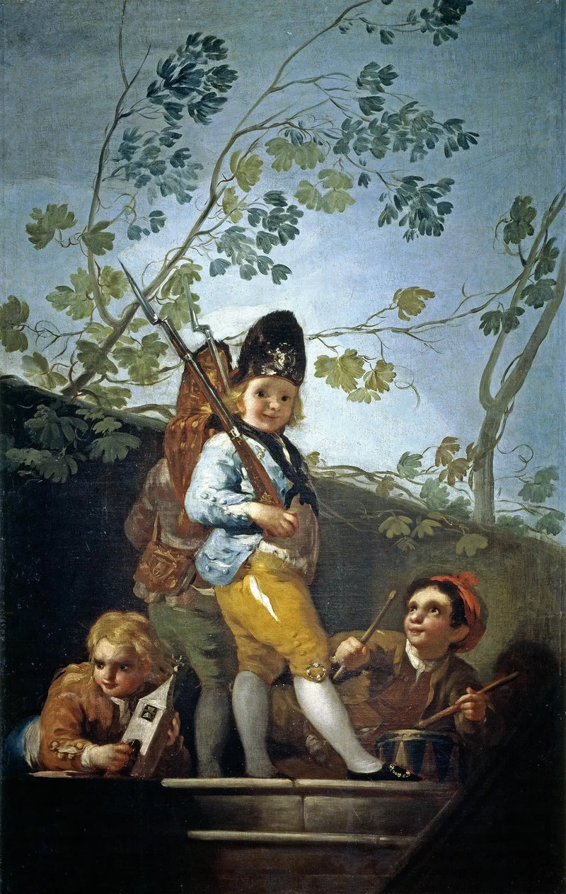 Dzieci bawiące się w żołnierzy - Francisco de Goya