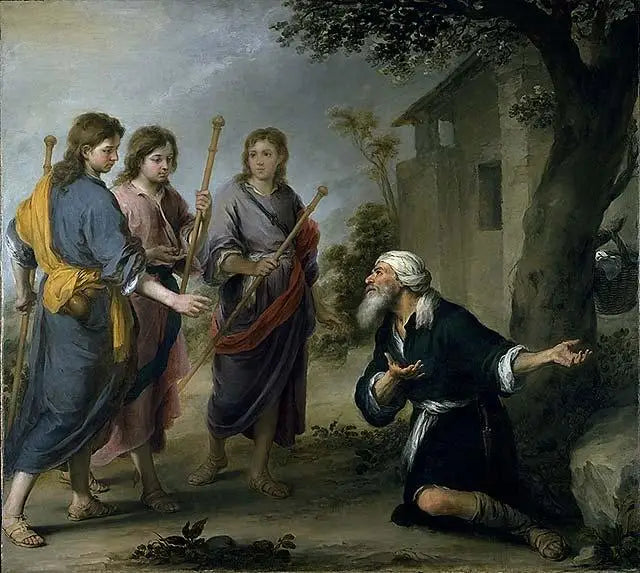 Abraham i trzej aniołowie - Bartolomé Esteban Murillo