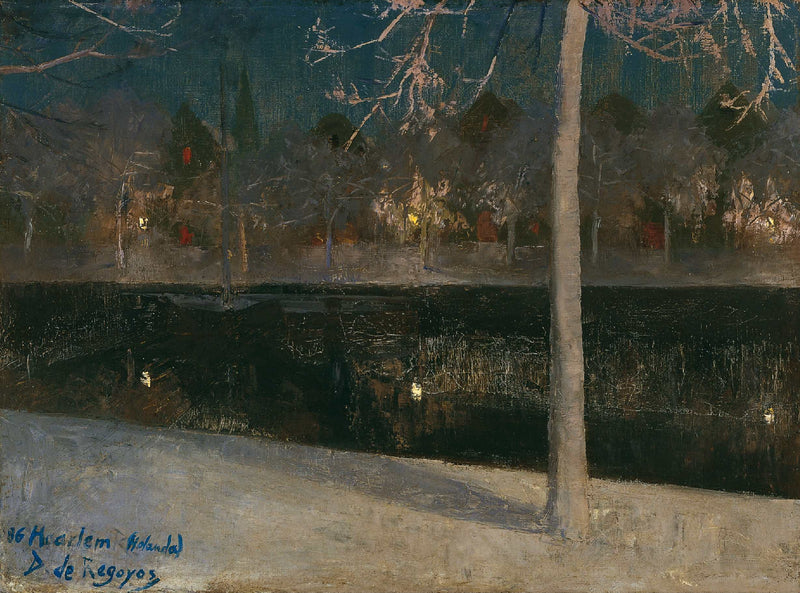 Śnieżny pejzaż nocny. Haarlem - Darío de Regoyos