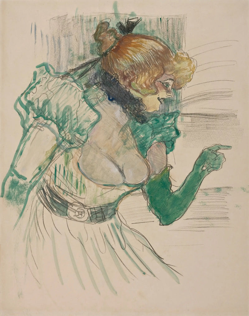 Artysta w zielonych rękawiczkach - piosenkarka Dolly z Café Star w Le Havre - Henri de Toulouse-Lautrec