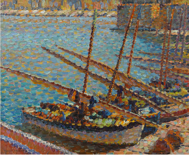 BARQUES À COLLIOURE - Henri-Jean Guillaume Martin