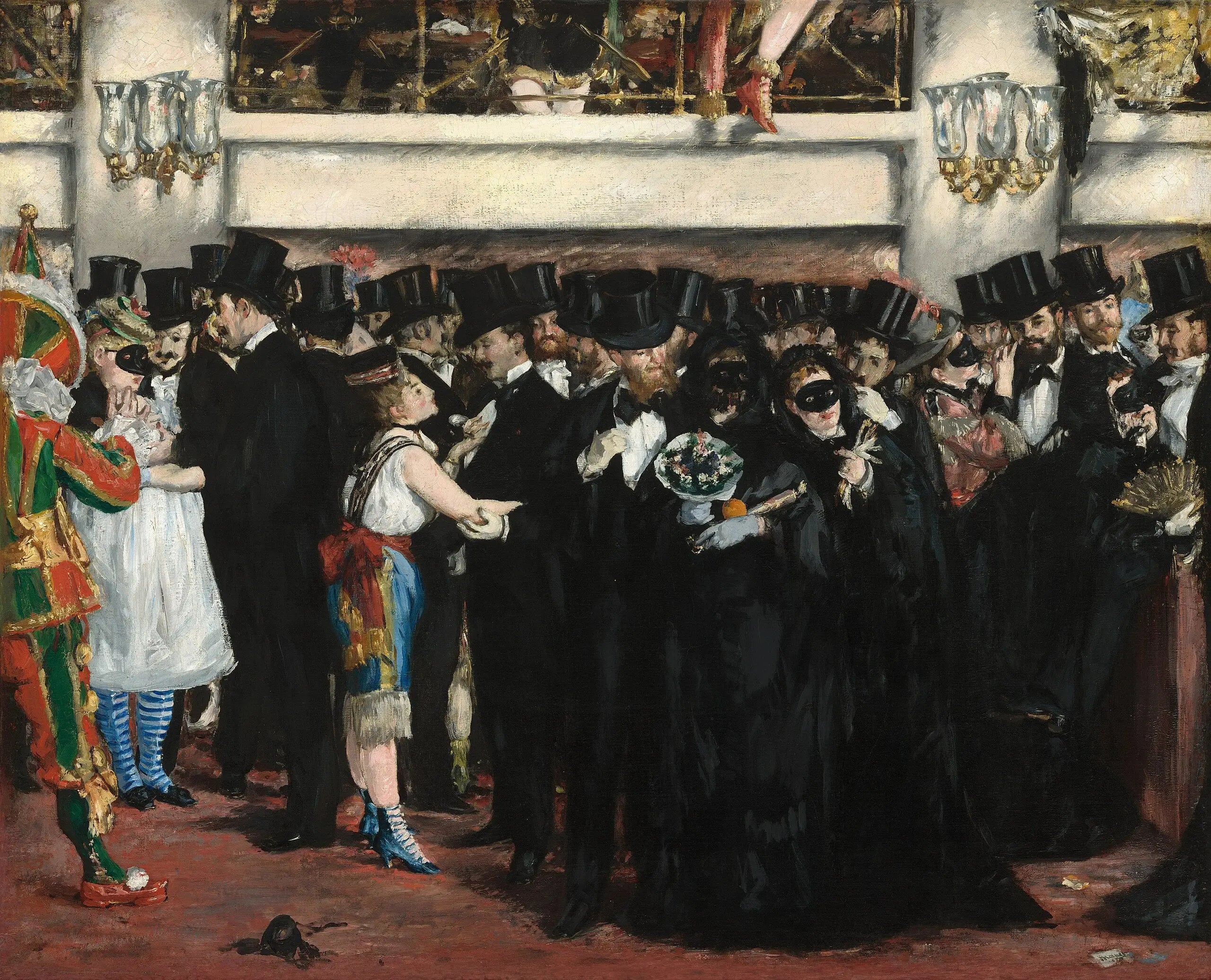 Reproduction du tableau « Bal masqué à l'opéra - Édouard Manet » par Alpha Reproduction en peinture à l’huile