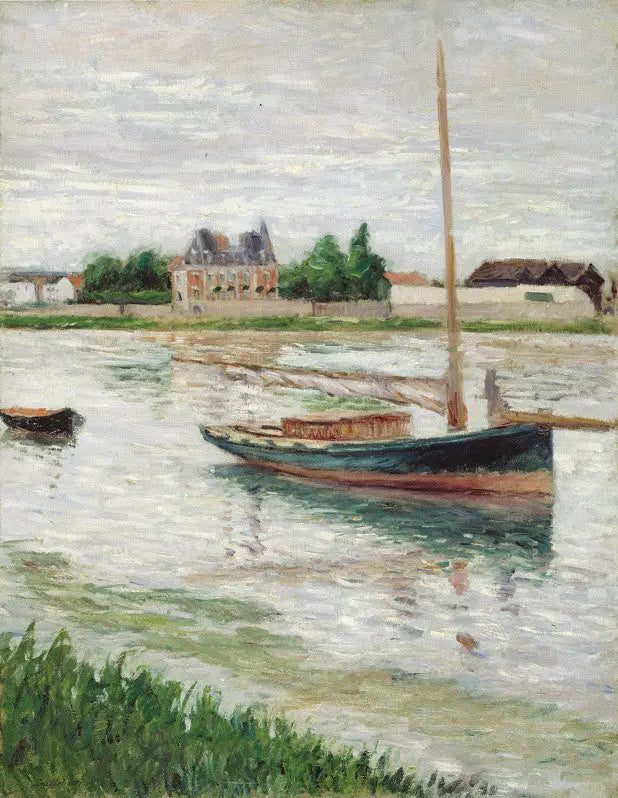 Statek na kotwicy na Sekwanie, Argenteuil - Gustave Caillebotte