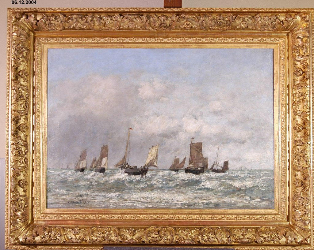 Berck: odejście łodzi - Eugène Boudin