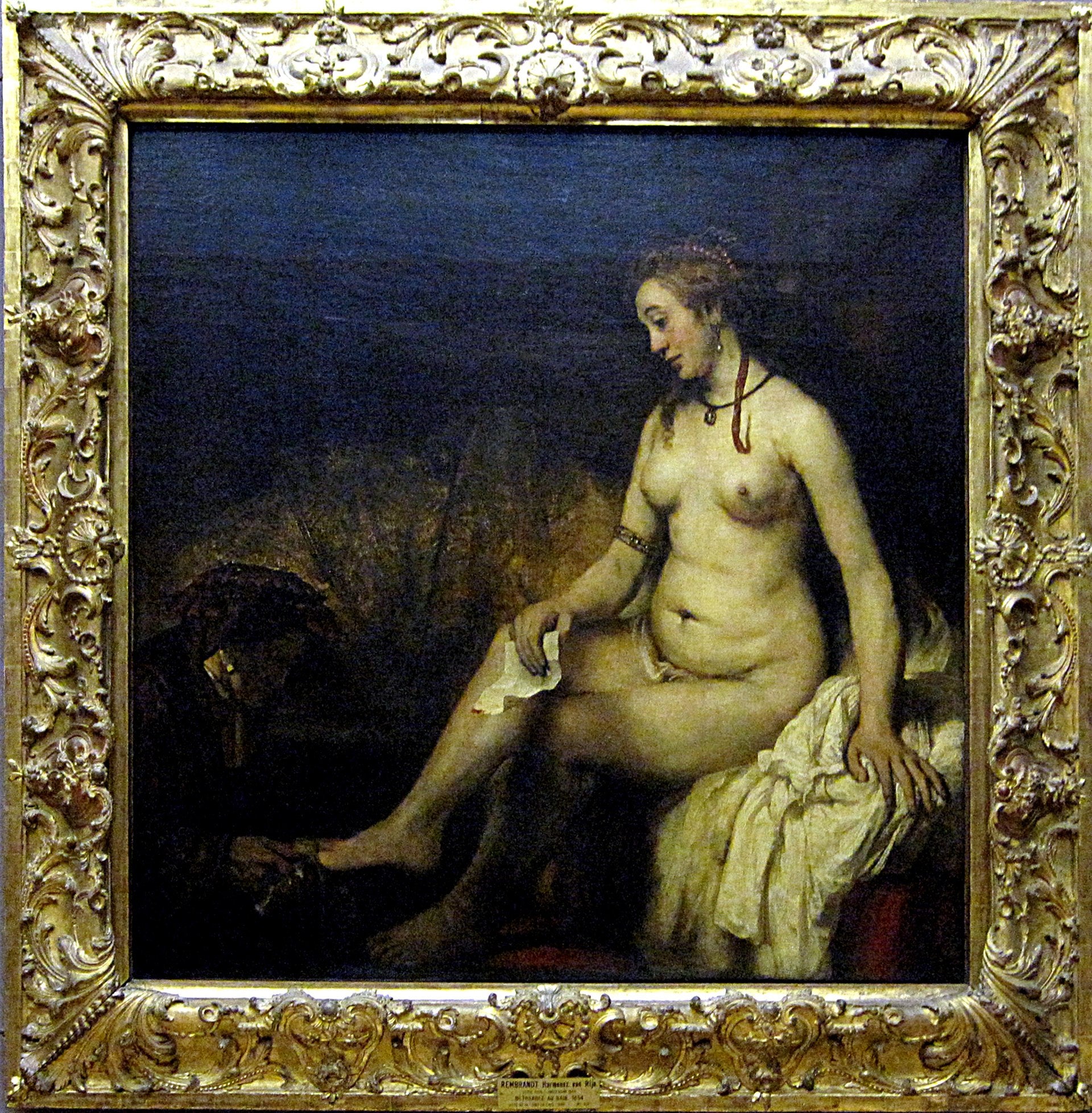 Betzabe w kąpieli, lokatorka listu Dawida - Rembrandt