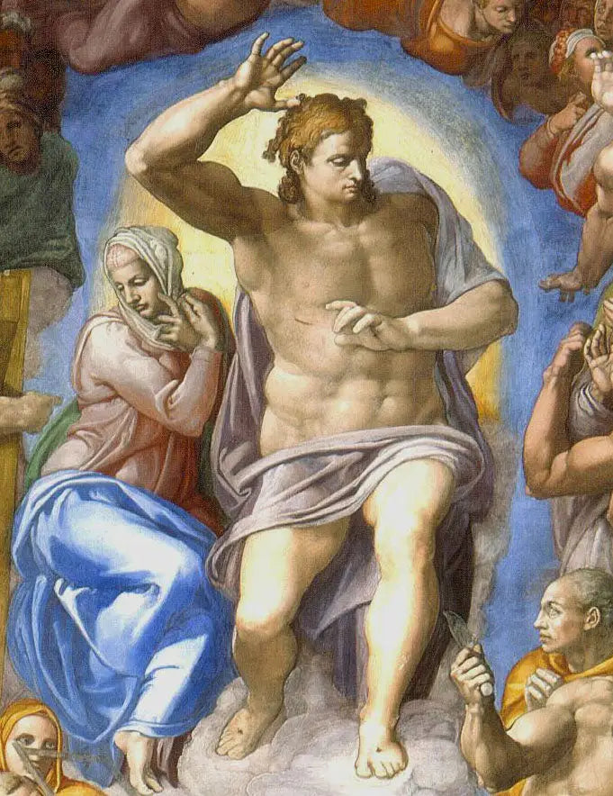 Chrystus, detal Sądu Ostatecznego - Michał Anioł