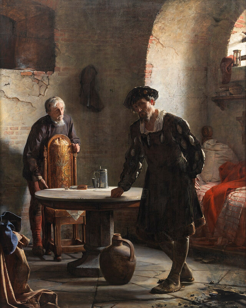Chrystian II w więzieniu w zamku Sønderborg - Carl Heinrich Bloch