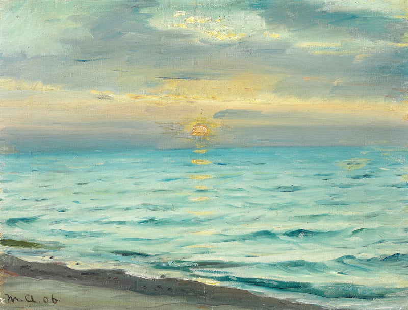 Coucher de soleil sur la plage de Skagen. - Michael Peter Ancher
