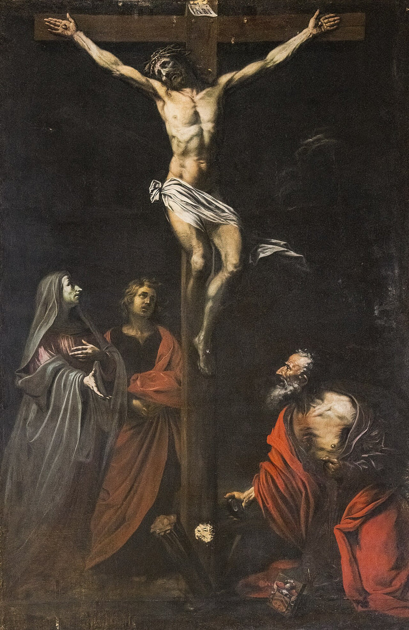 Ukrzyżowanie z Matką Boską, świętym Janem i świętym Hieronimem - Jusepe de Ribera
