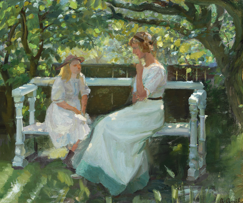 w ogrodzie. - Anna Ancher