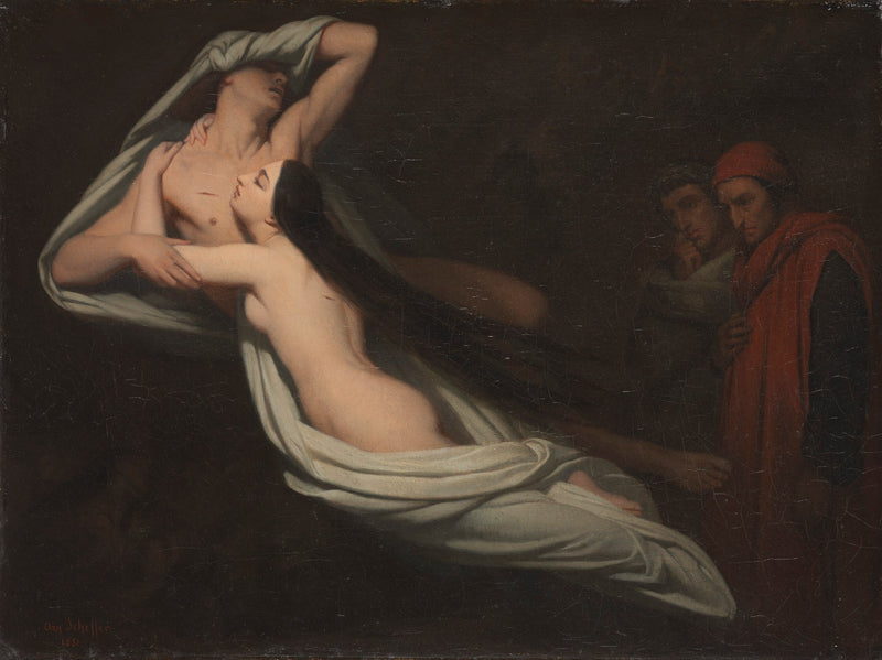 Dante i Wergiliusz spotykają cienie Franceski da Rimini i Paulo - Ary Scheffer