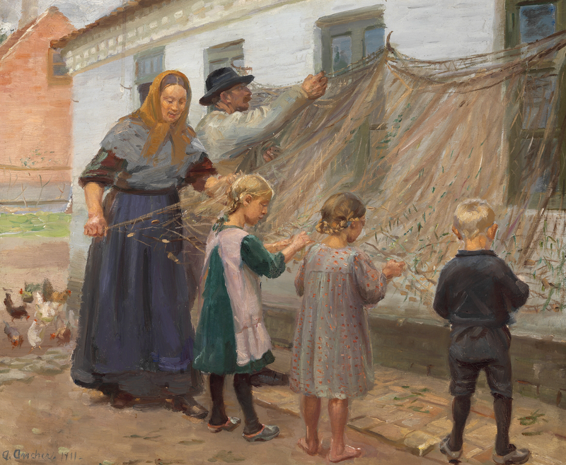 Rozplątać sieć rybacką. - Anna Ancher