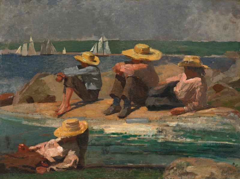 Des enfants sur la plage - Winslow Homer