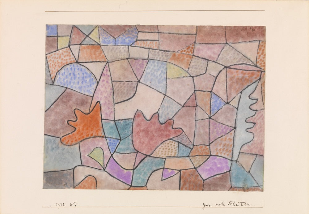 Dwa czerwone kwiaty (Zwei rote Blüten) - Paul Klee
