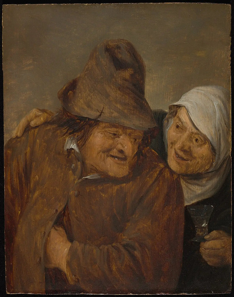 Dwóch chłopów z kieliszkiem wina - David Teniers Młodszy