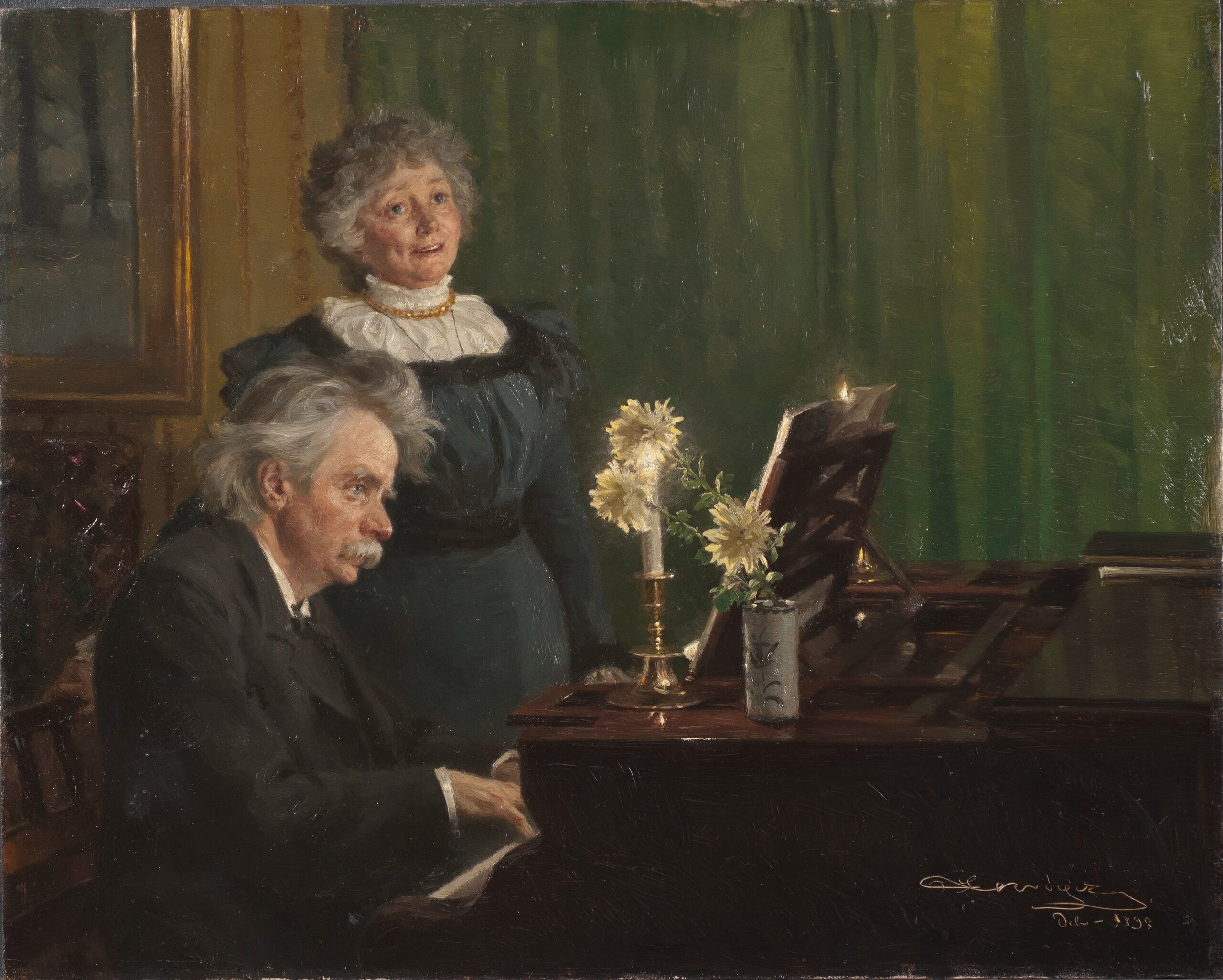 Edvard Grieg towarzyszący swojej żonie - Peder Severin Krøyer