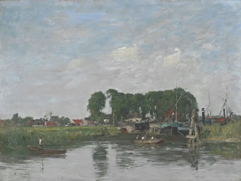 Okolice Dordrecht. Warsztat naprawy łodzi - Eugène Boudin